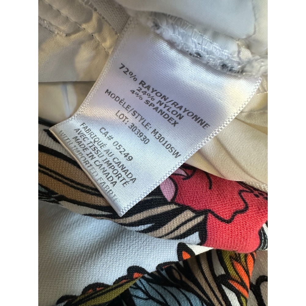 Swing Control Floral Print Golf Pants Size 0 Pockets Stretch Pull On White Multi - Picture 9 of 15